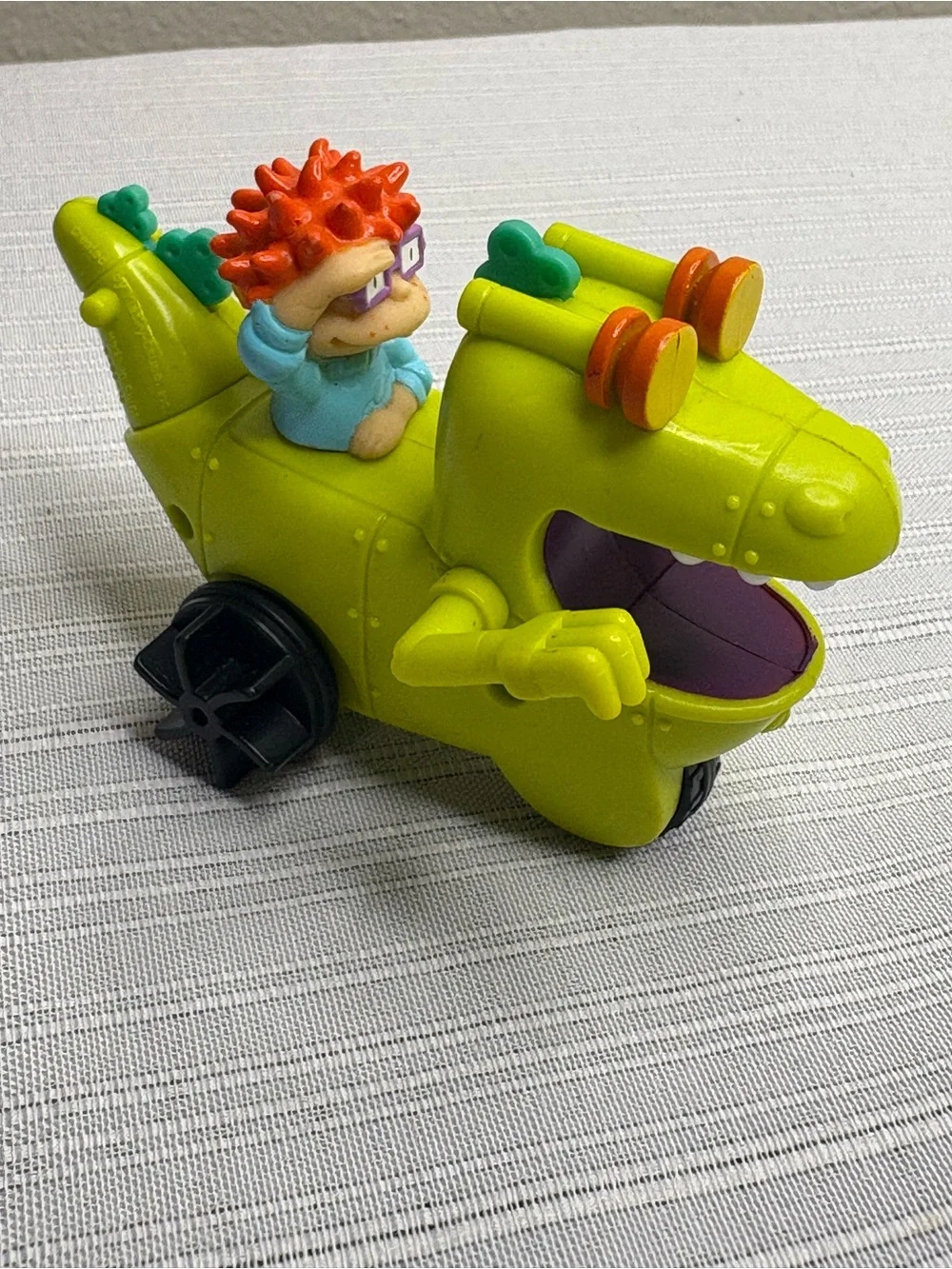Vintage Burger King 1998 Rugrats Chuckie Dinosaur Car Toy Figure